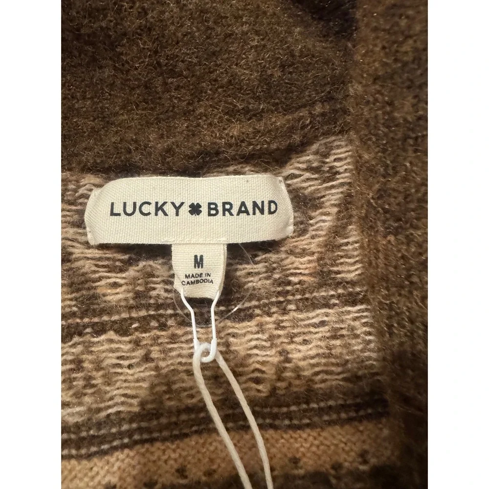 Lucky Brand‎ Southwestern Aztec Shawl Collar Cardigan Sweater Medium NWT
